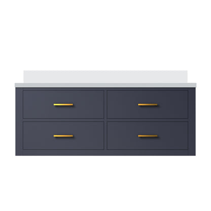 Castor 48 in W x 22 in D Blue Double Bath Vanity