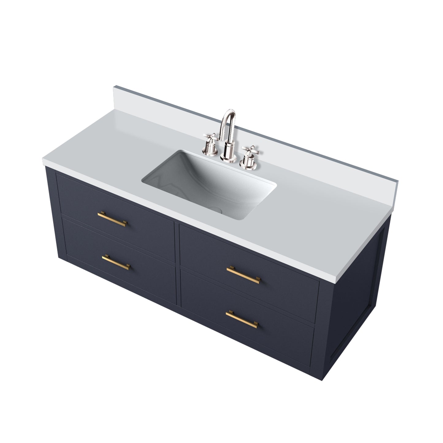 Castor 48 in W x 22 in D Blue Double Bath Vanity