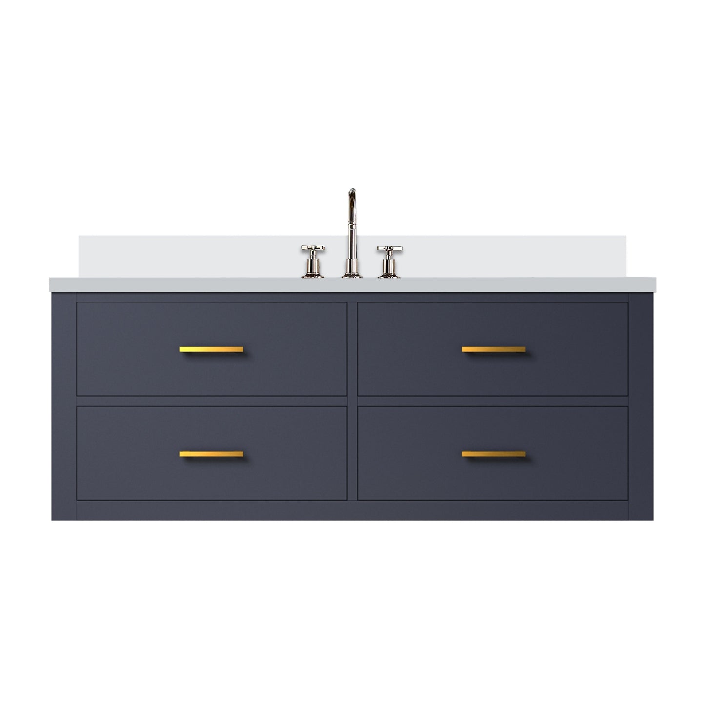 Castor 48 in W x 22 in D Blue Double Bath Vanity