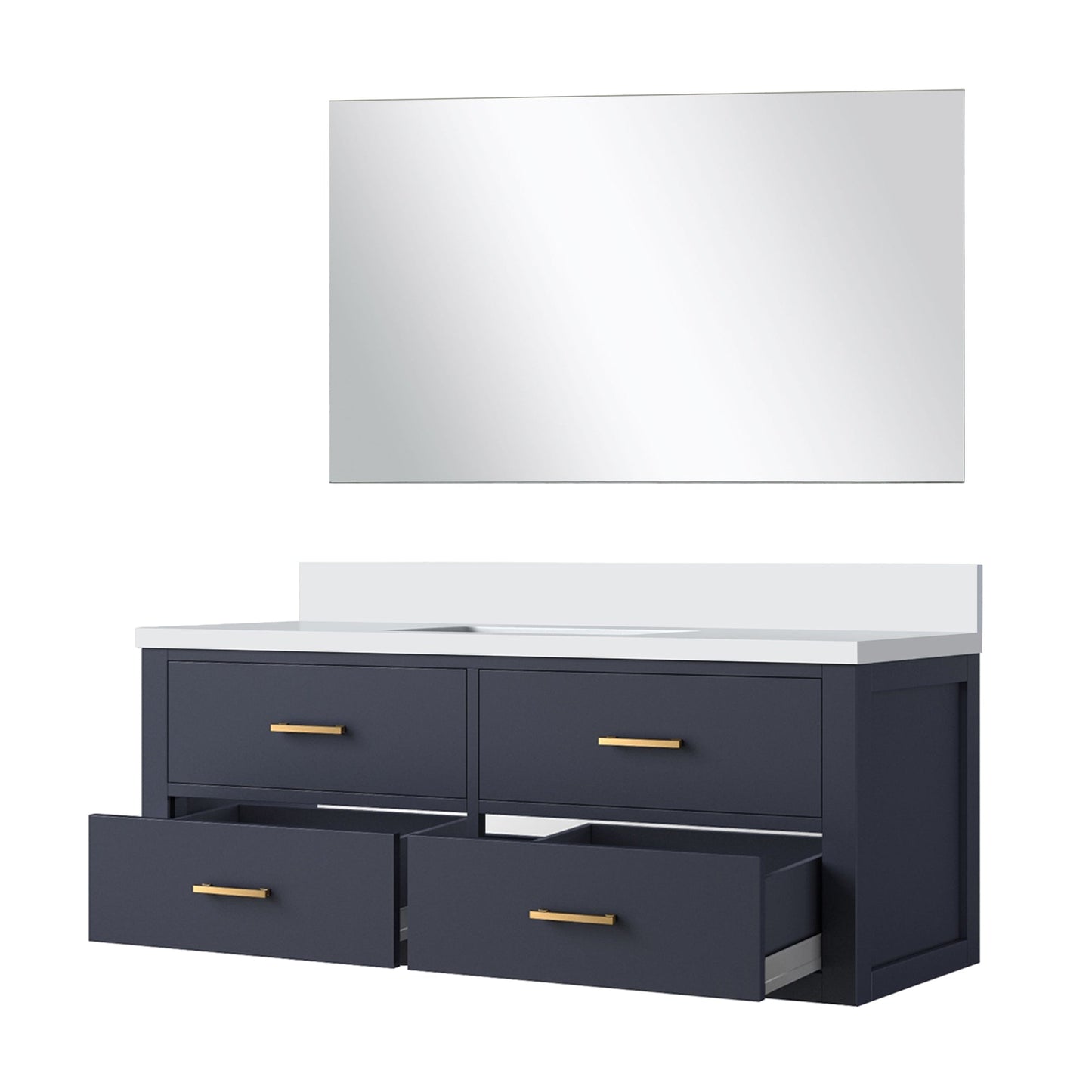Castor 48 in W x 22 in D Blue Single Bath Vanity