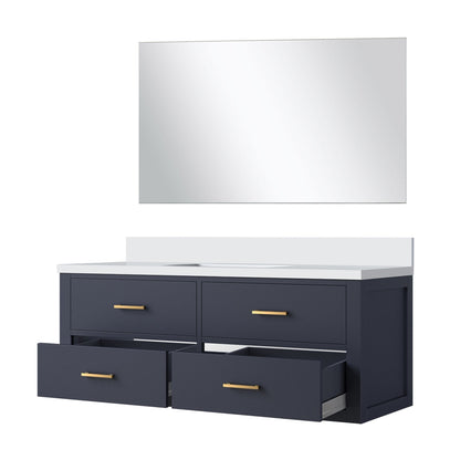 Castor 48 in W x 22 in D Blue Single Bath Vanity