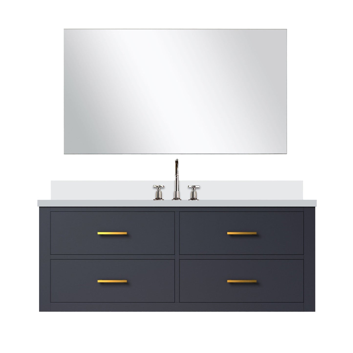 Castor 48 in W x 22 in D Blue Single Bath Vanity