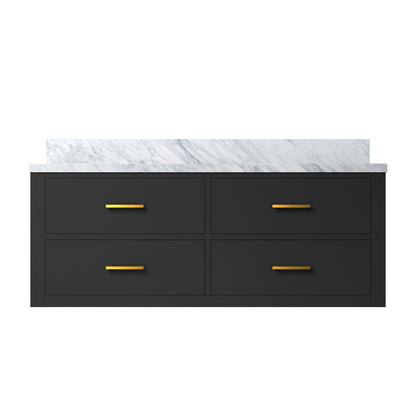 Castor 48 in W x 22 in D Black Double Bath Vanity
