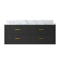 Castor 48 in W x 22 in D Black Double Bath Vanity