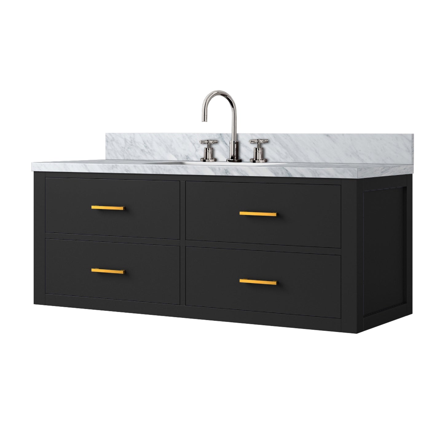 Castor 48 in W x 22 in D Black Double Bath Vanity