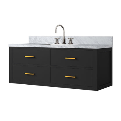 Castor 48 in W x 22 in D Black Double Bath Vanity