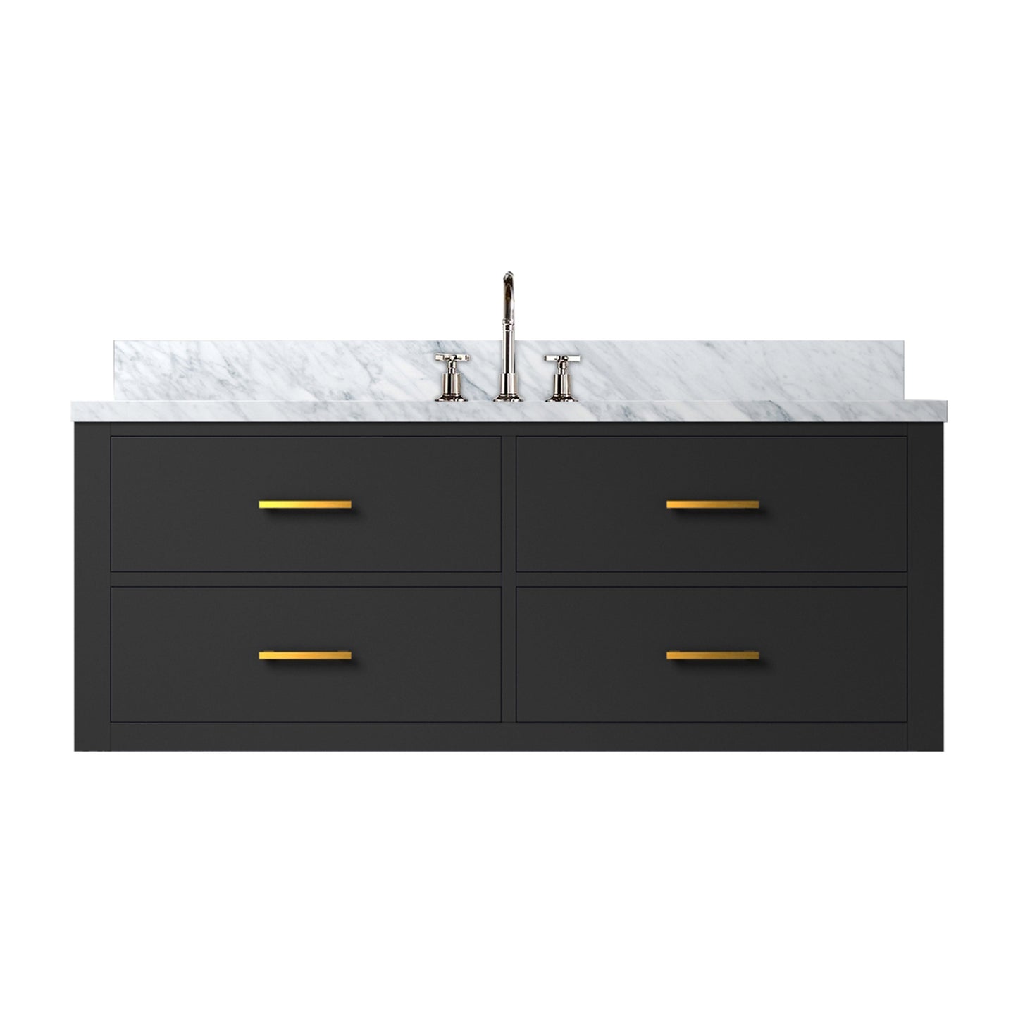 Castor 48 in W x 22 in D Black Double Bath Vanity