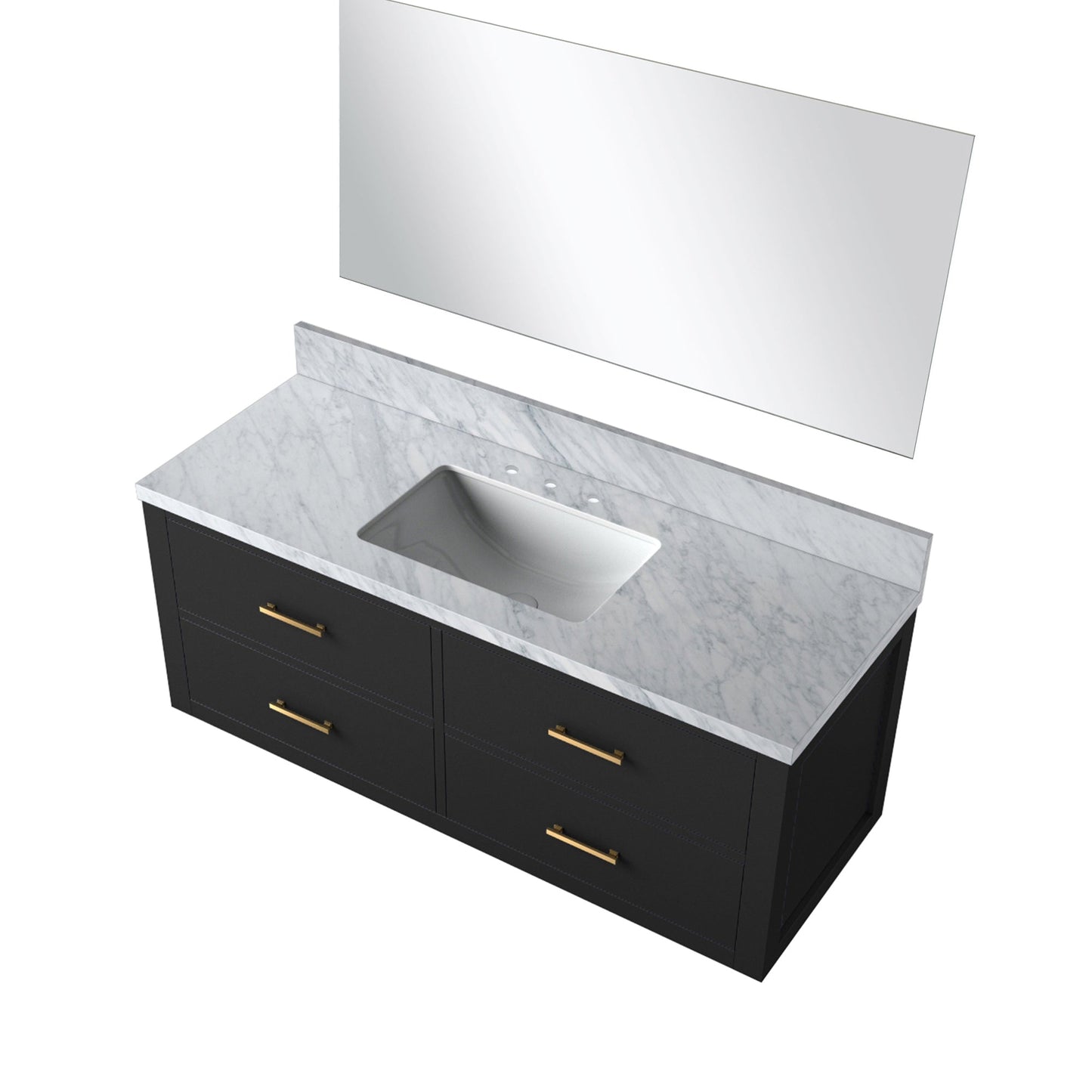 Castor 48 in W x 22 in D Black Single Bath Vanity