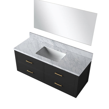 Castor 48 in W x 22 in D Black Single Bath Vanity