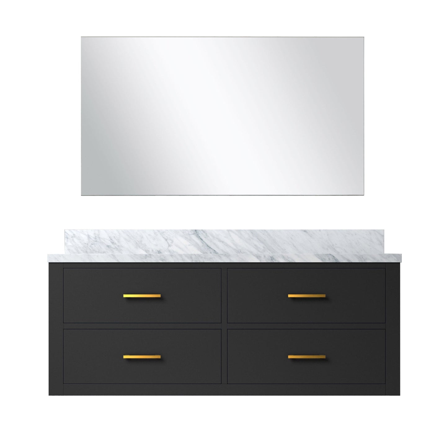 Castor 48 in W x 22 in D Black Single Bath Vanity