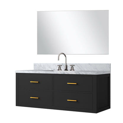 Castor 48 in W x 22 in D Black Single Bath Vanity