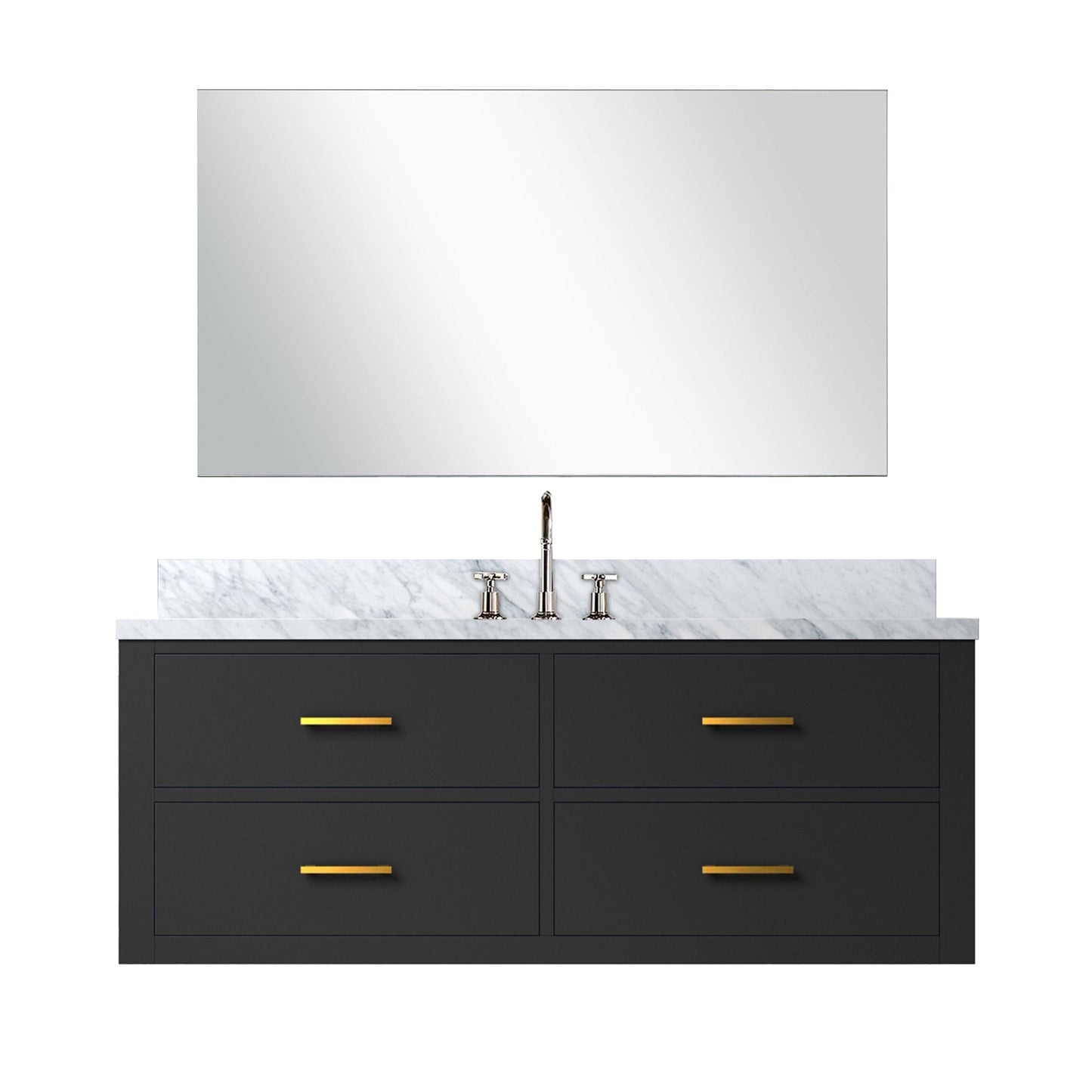 Castor 48 in W x 22 in D Black Single Bath Vanity