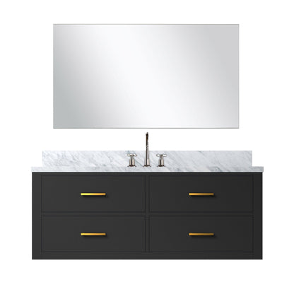 Castor 48 in W x 22 in D Black Single Bath Vanity