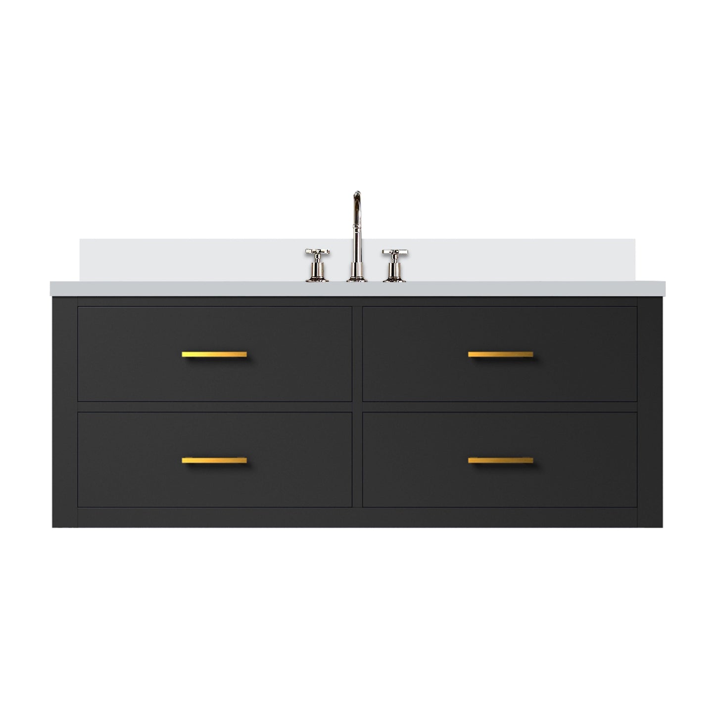 Castor 48 in W x 22 in D Black Double Bath Vanity