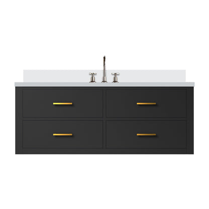 Castor 48 in W x 22 in D Black Double Bath Vanity