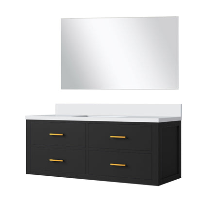 Castor 48 in W x 22 in D Black Single Bath Vanity