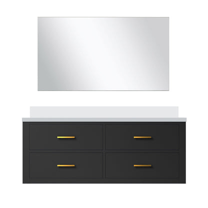 Castor 48 in W x 22 in D Black Single Bath Vanity
