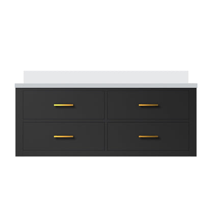 Castor 48 in W x 22 in D Black Double Bath Vanity