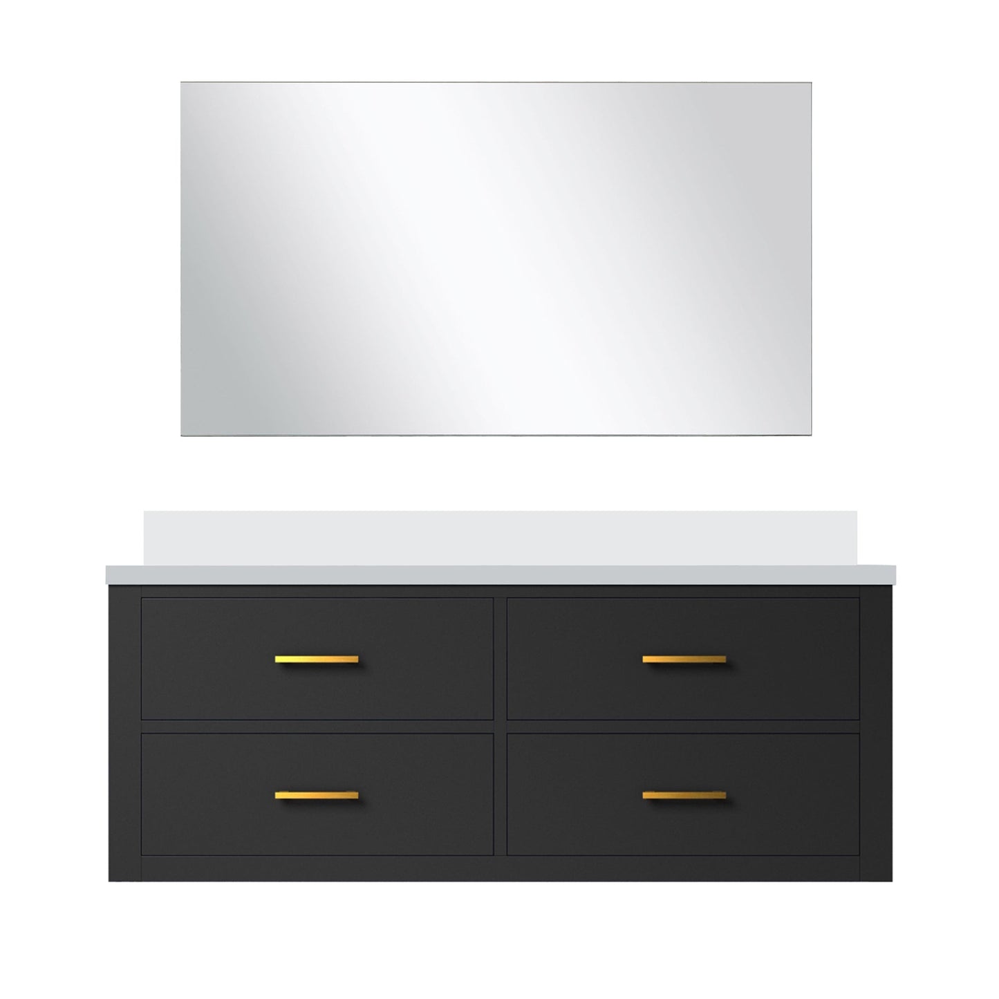 Castor 48 in W x 22 in D Black Single Bath Vanity