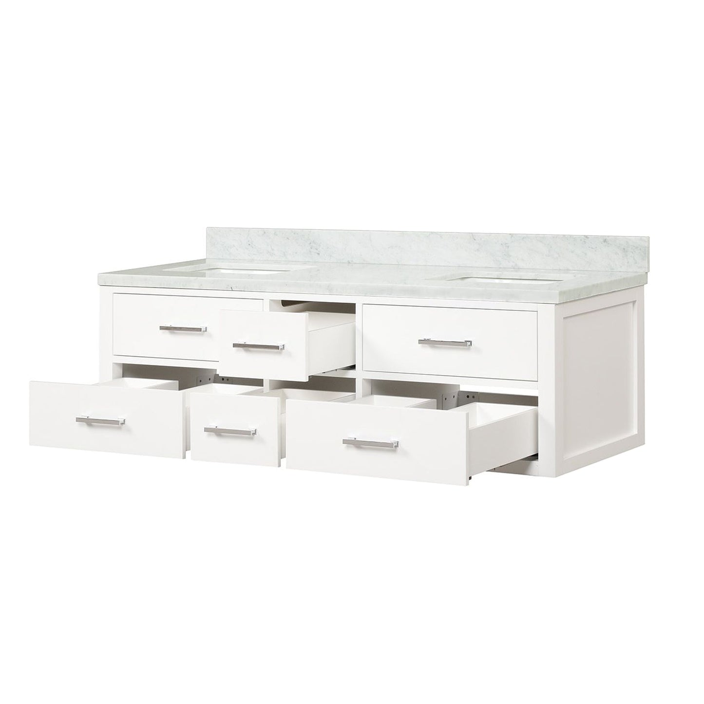 Castor 60 in W x 22 in D White Double Bath Vanity