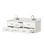 Castor 60 in W x 22 in D White Double Bath Vanity
