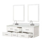 Castor 60 in W x 22 in D White Double Bath Vanity