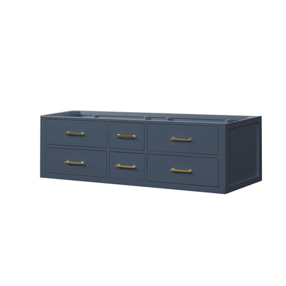 Castor 60 in W x 22 in D Blue Double Bath Vanity