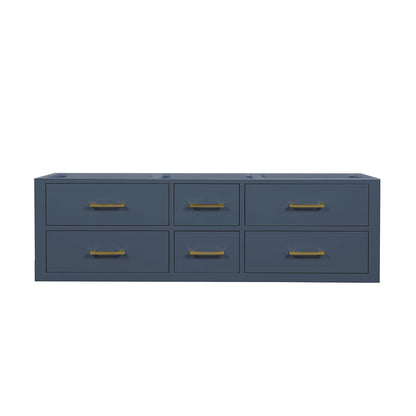 Castor 60 in W x 22 in D Blue Double Bath Vanity