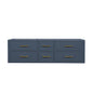 Castor 60 in W x 22 in D Blue Double Bath Vanity
