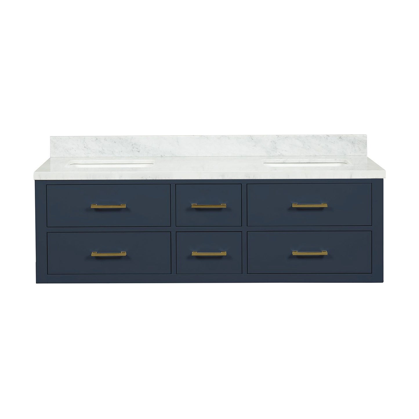 Castor 60 in W x 22 in D Blue Double Bath Vanity