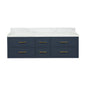 Castor 60 in W x 22 in D Blue Double Bath Vanity