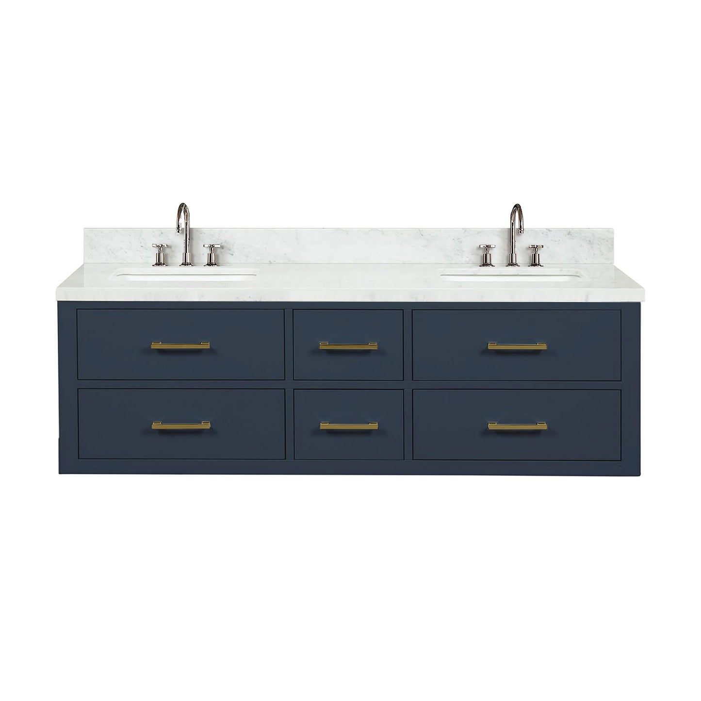 Castor 60 in W x 22 in D Blue Double Bath Vanity