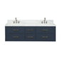 Castor 60 in W x 22 in D Blue Double Bath Vanity