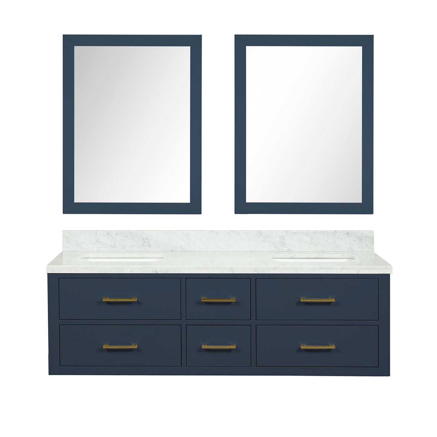Castor 60 in W x 22 in D Blue Double Bath Vanity