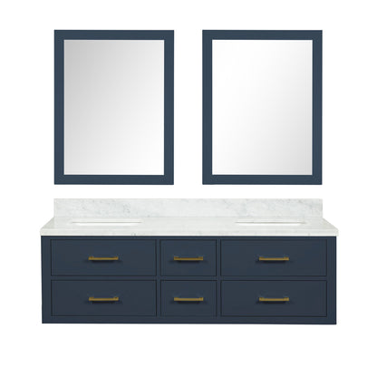 Castor 60 in W x 22 in D Blue Double Bath Vanity