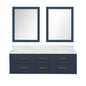 Castor 60 in W x 22 in D Blue Double Bath Vanity