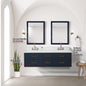 Castor 60 in W x 22 in D Blue Double Bath Vanity