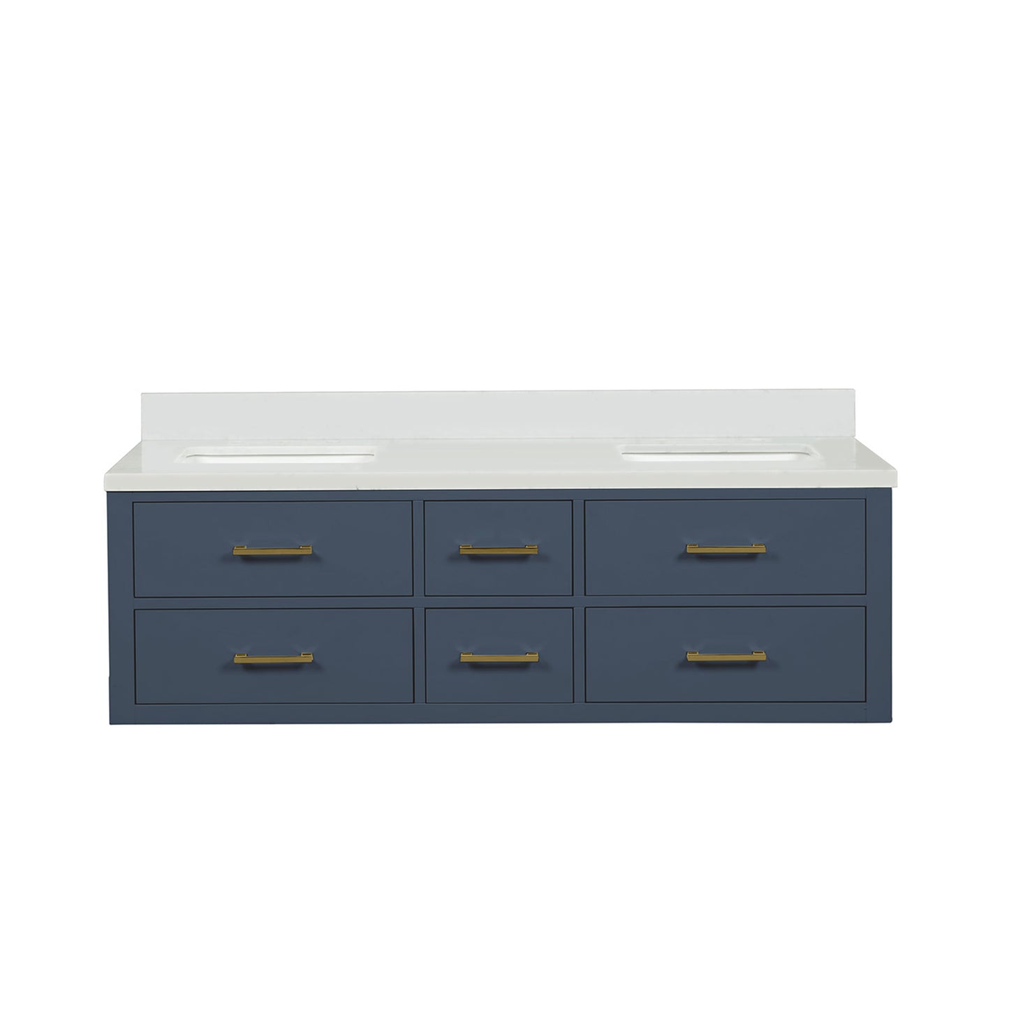 Castor 60 in W x 22 in D Blue Double Bath Vanity