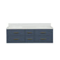 Castor 60 in W x 22 in D Blue Double Bath Vanity