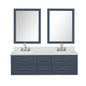 Castor 60 in W x 22 in D Blue Double Bath Vanity