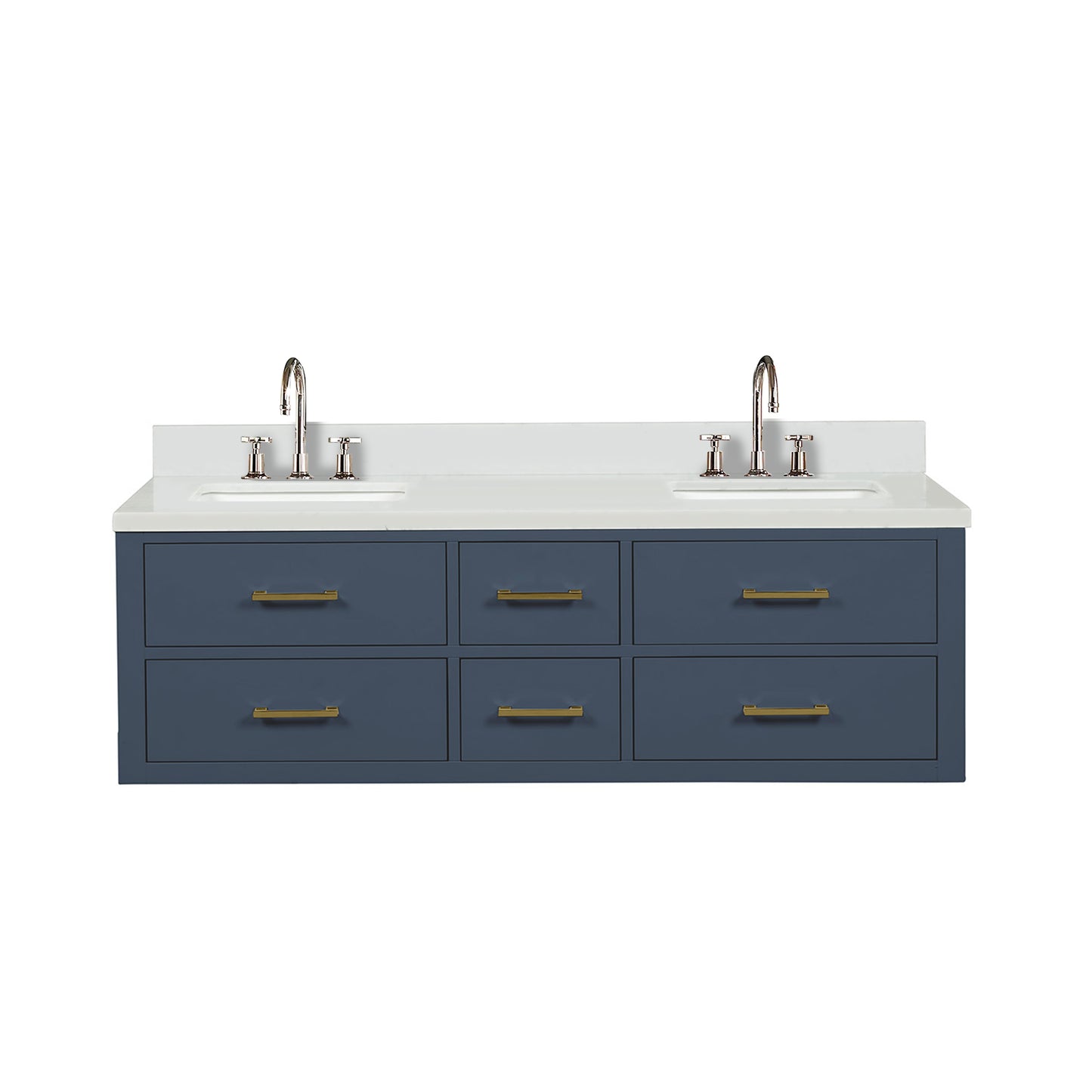 Castor 60 in W x 22 in D Blue Double Bath Vanity