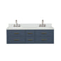 Castor 60 in W x 22 in D Blue Double Bath Vanity