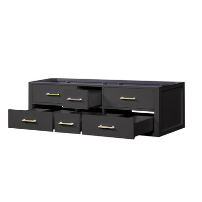 Castor 60 in W x 22 in D Black Double Bath Vanity