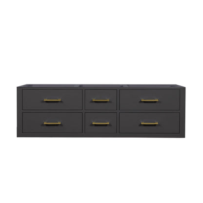 Castor 60 in W x 22 in D Black Double Bath Vanity