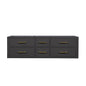Castor 60 in W x 22 in D Black Double Bath Vanity