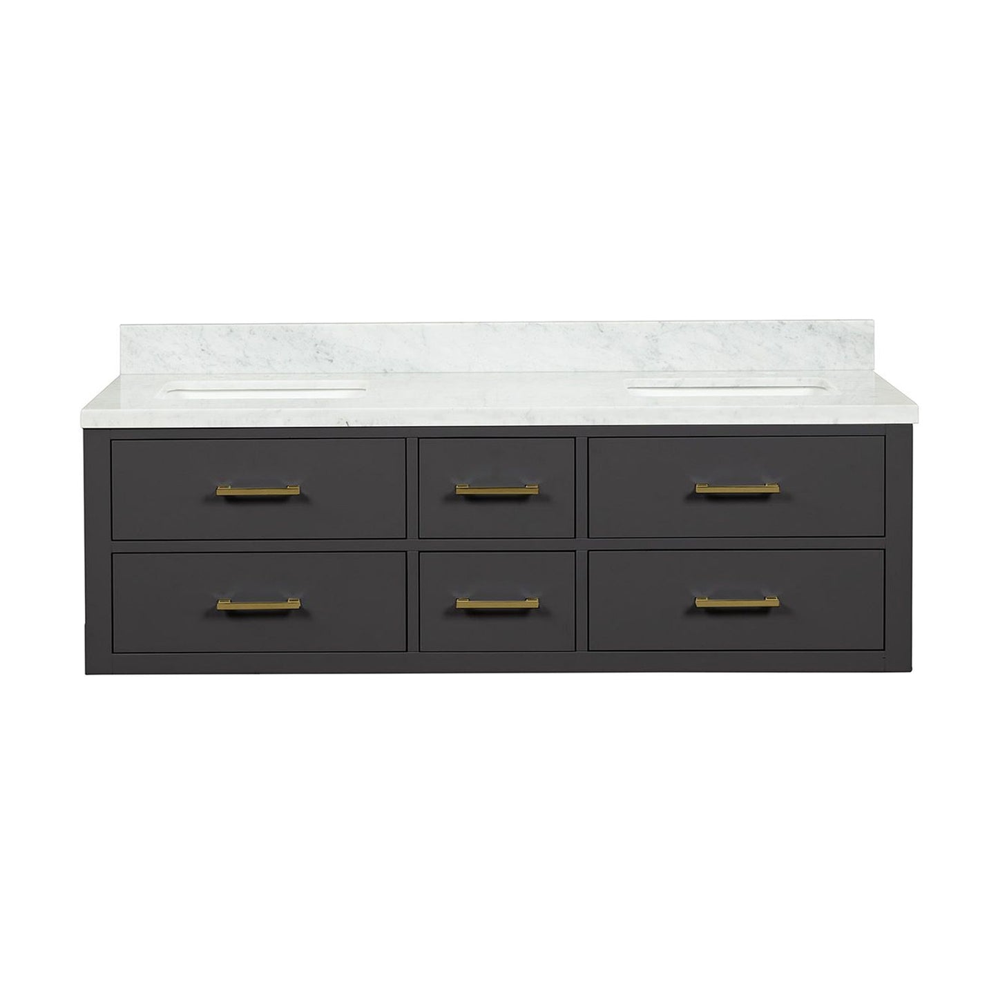 Castor 60 in W x 22 in D Black Double Bath Vanity
