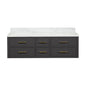 Castor 60 in W x 22 in D Black Double Bath Vanity