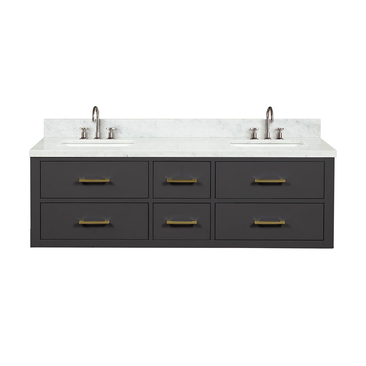 Castor 60 in W x 22 in D Black Double Bath Vanity