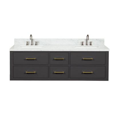 Castor 60 in W x 22 in D Black Double Bath Vanity