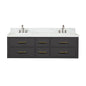 Castor 60 in W x 22 in D Black Double Bath Vanity